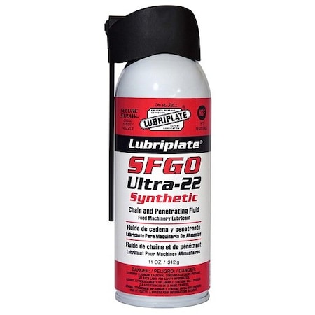 Lubriplate Chain Lubricant, Off-White Color, Mild Odor/Scent, Aerosol Can Packing Type SFGO ULTRA 22 AEROSOL 11OZ L0931-063